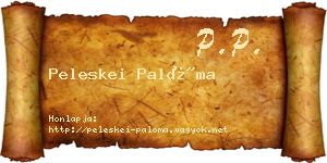 Peleskei Palóma névjegykártya